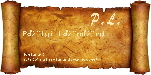Pályi Lénárd névjegykártya